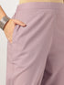 Light Purple Pure Cotton Embroidered Straight Kurta Set